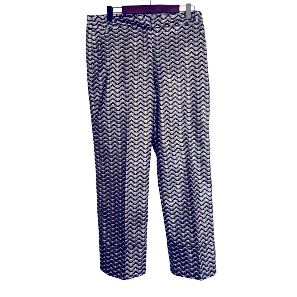 Trina Turk -The Banshee pant cropped bootcut dress pant in metallic jacquard. - Picture 13 of 15